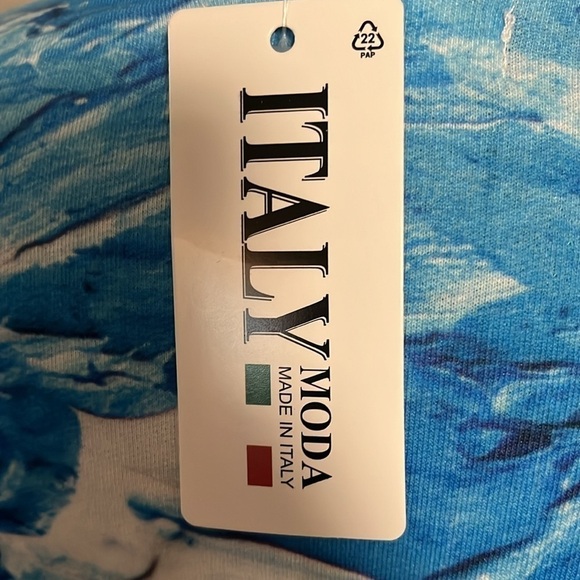 Boxy cut Italy print blouse vneck raglan sleeve NWT - Picture 8 of 8